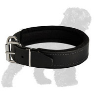 Padded Leather Dog Collar with Thick Felt Padding
