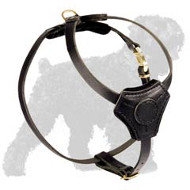 Gorgeous Daily Walking Leather Dog Harness for Black Russian Terrier