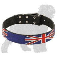 "United Kingdom Flag" Leather Russian Terrier Collar