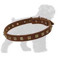 Amazing Hand-Made Leather Dog Collar for Russian Terriers
