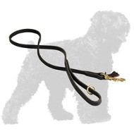 Hand-Stitched Durable Leather Russian Terrier Leash
