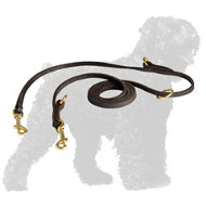 Soft English Leather Russian Terrier Leash with Several Modes