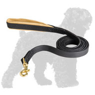Leather Russian Terrier Leash with Comfortable Handle