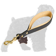 Short Leather Black Russian Terrier Pull Tab Leash