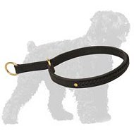 Gorgeous Wide 2 Ply Leather Choke Black Russian Terrier Collar