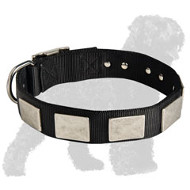 Nylon Russian Terrier Collar For Large and Medium Breeds With Vintage Plates