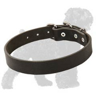 Leather Collar for Russian Terriers ( 1 1/5 inch, 3 cm width)