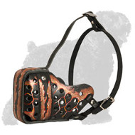 Stylish Hand-Painted Leather Russian Terrier Muzzle