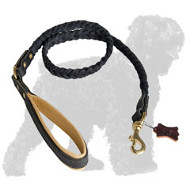 Braided Leather Black Russian Terrier Leash