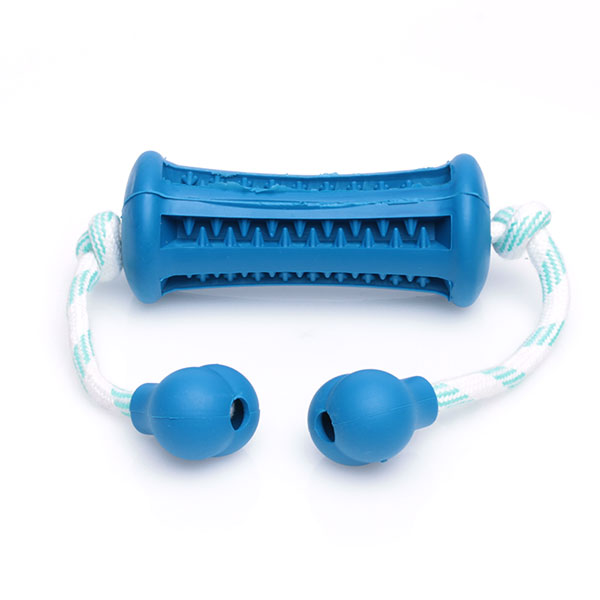 Blue Rubber Training Dental Toy With Handles (Large: 2” x 4.7” (5 cm x 12 cm))