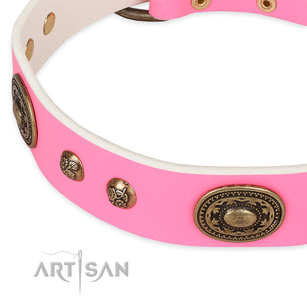 Perfect fit genuine leather collar for your impressive doggie