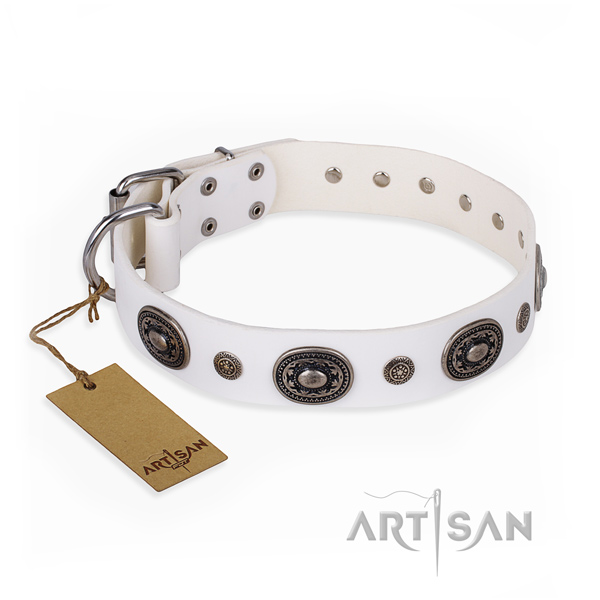 Strong leather collar handcrafted for your pet