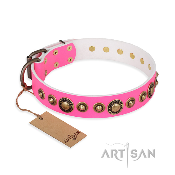 Soft to touch full grain leather collar crafted for your doggie