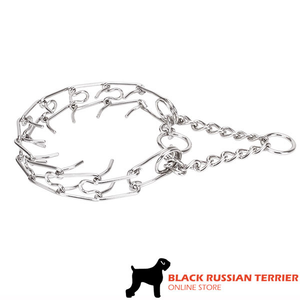Dog prong collar of reliable stainless steel for large dogs