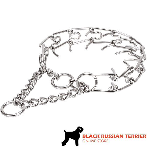 Stainless steel dog prong collar with removable links for large pets
