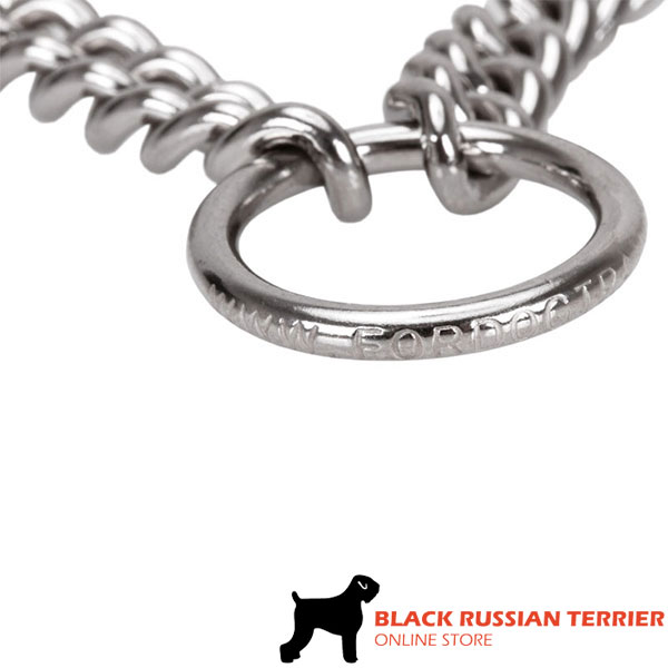Reliable dog pinch collar of corrosion resistant stainless steel for large dogs