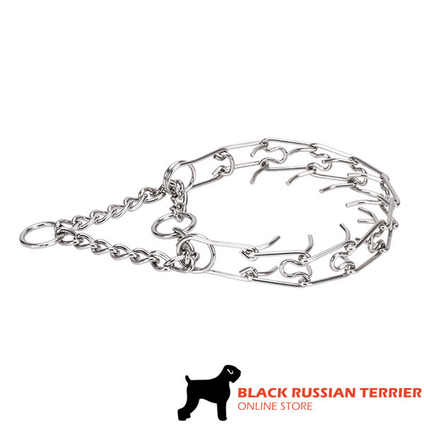 Rust resistant stainless steel pinch collar for poorly behaved dogs