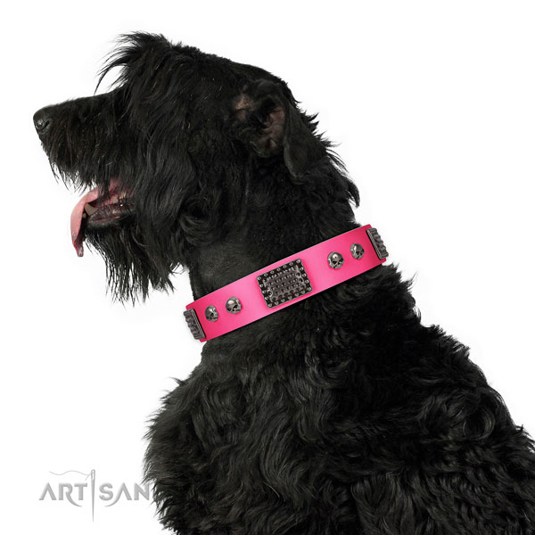 Unique leather collar for your stylish canine