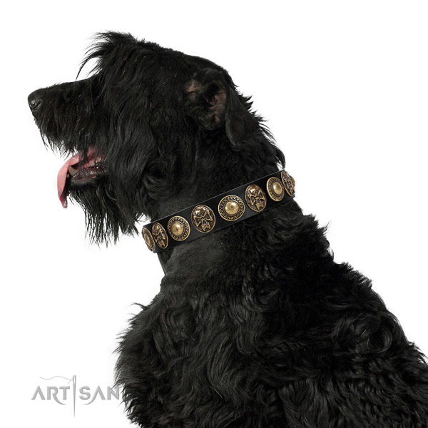 Handcrafted full grain leather collar for your beautiful dog