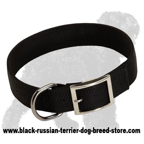 Extra wide strong 2 ply nylon collar for Black Russian Terrier