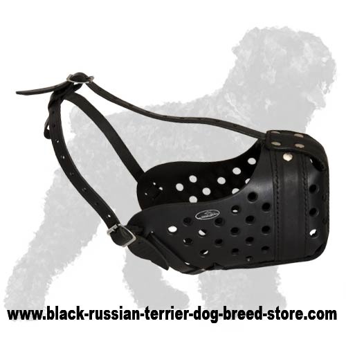 Leather dog muzzle "Dondi" style For German Shepherd Dog