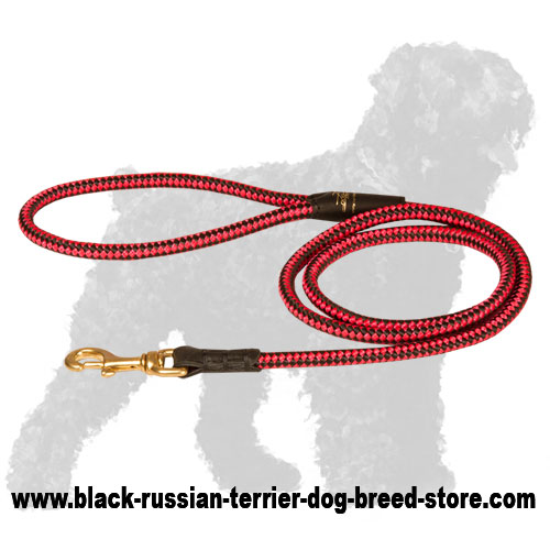 Cord Nylon Black Russian Terrier Lead