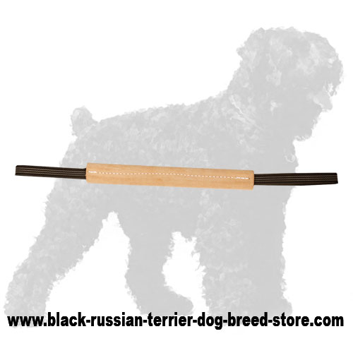 Pocket Leather Black Russian Terrier Bite Tug