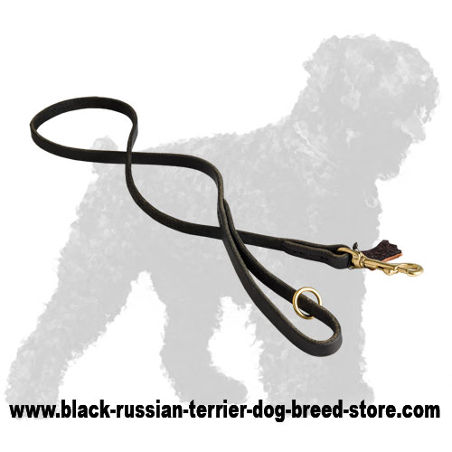 Hand-Stitched Durable Leather Russian Terrier Leash
