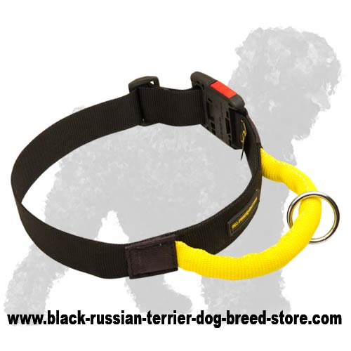 Extra strong nylon collar with quick release buckle for your Black Russian Terrier
