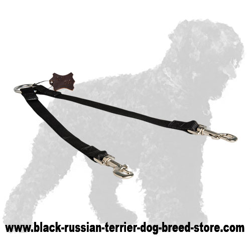 Stitched Nylon Russian Terrier Leash for Walking Two Dogs