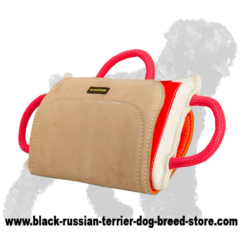Training Russian Terrier Bite Pillow with Leather Cover