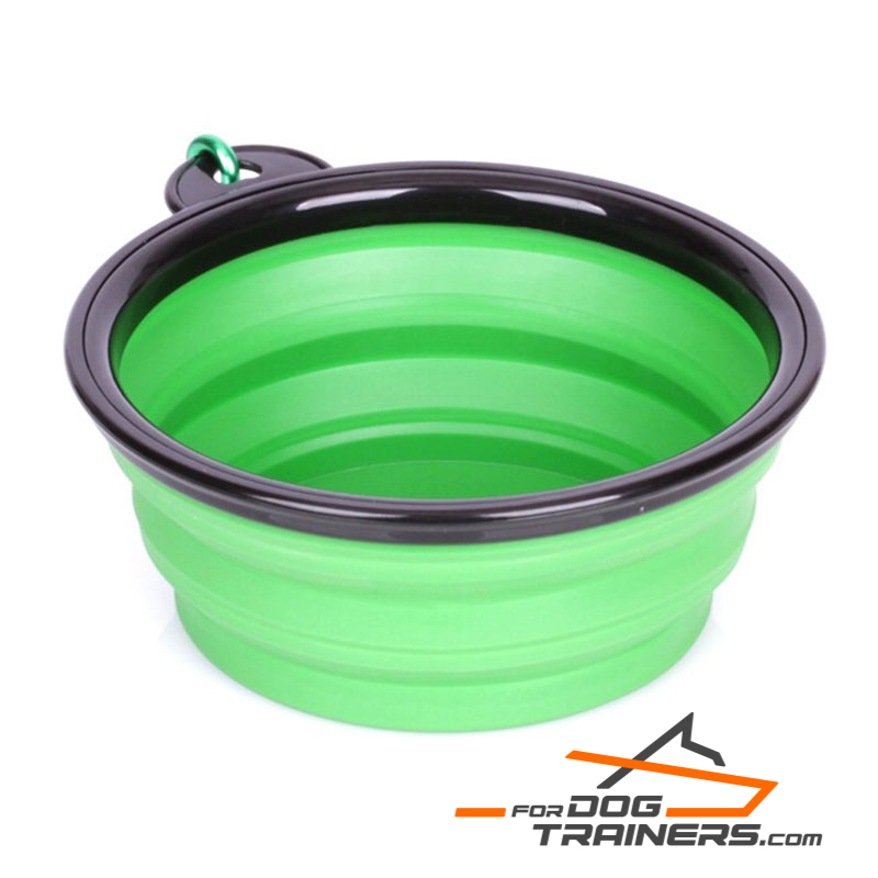 "Green Abyss" Collapsible Polymer Dog Bowl (Small Size) - Click Image to Close