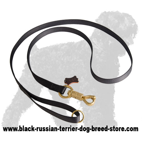 Premium Quality Nylon Black Russian Terrier Leash with Brass Snap Hook