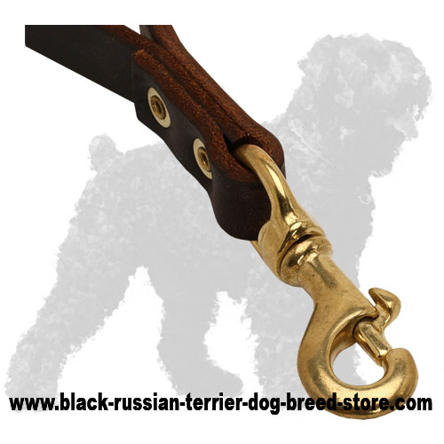 Durable Snap Hook of Short Leather Russian Terrier Pull Tab