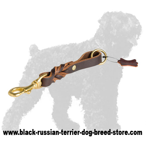 Braided Short Leather Russian Terrier Lead