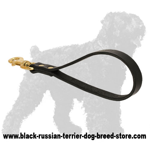 Reliable Leather Black Russian Terrier Pull Tab